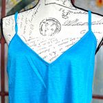 Socapri Tank Top 100% Flax Mediterranean Blue Made in Italy L Size L Photo 2