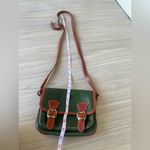 Vera Pelle  Green and Brown Leather Crossbody Bag Photo 4