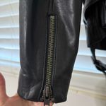 Muubaa Emilia Boxy Fit Black Genuine Sheep Leather Biker Moto Jacket UK6/US2 Size 2 Photo 4