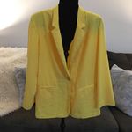 Sag Harbor CHILL, NICE LITE WEIGHT YELLOW ONE BUTTON LONG BLAZER Photo 1