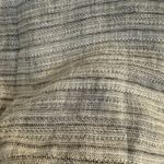 J. Jill PureJill Linen Henley Shirt Top Size MED Women's Gray Striped 3/4 Sleeve Photo 4