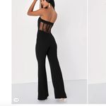 Lulus  Fashionista Nights Black Strapless Bustier Wide-Leg Jumpsuit Photo 1