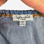 Splendid One Shoulder Indigo Tencel Ruffle Fringe Chambray Dress Size Large Photo 6