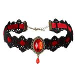 Black/Red Lace Necklace Collar‎ Choker Retro Style Cosplay Fashion Jewelry Black Photo 7