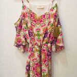 Everly NWT Boutique floral cold shoulder romper size small Photo 0