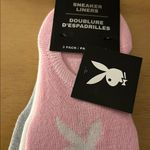 Playboy New Women’s 3pk Pink White Gray Ankle No Show Sneakers Socks Liners O/S Photo 3