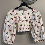 Farm Rio NWOT Embroidered Flowers Crop Top Size medium Photo 2