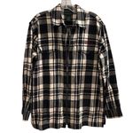 Ralph Lauren Lauren  Women’s M Black and White Plaid Flannel Full Zip Jacket Photo 1