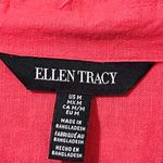 Ellen Tracy  size medium pullover hi low tunic hibiscus coral roll tab sleeves Photo 1