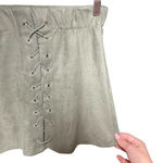Suzette Collection  Olive Green Faux Suede Lace Up Skirt Size‎ Small Photo 3