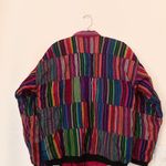 Vintage Colorful Multicolored patchwork puffer bomber style jacket boho earthy indie festival Streetwear Women XL, no size tag, measurements in pics Photo 1