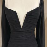 Saints + Secrets NWT LONG SLEEVE DEEP V-NECKLINE RUCHED MINI DRESS Photo 3