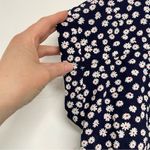 Beach Lunch Lounge Blue Ditsy Floral Short Sleeve Button Down Shirt Womans M Photo 7