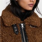 Stand Studio Audrey Brown Shearling Jacket with Black Accents Photo 6