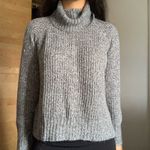 EXPRESS Gray Marled Extreme Hi-lo Hem Turtleneck Sweater Photo 9
