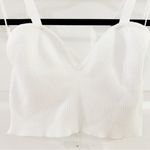 ZARA NWT  White Ribbed Sweater Knit Sweetheart Neckline Crop Tank top sz Large Photo 6
