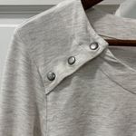 CAbi Snap Shoulder Sweatshirt Dove Gray Size Medium Hi-Lo Casual Photo 1