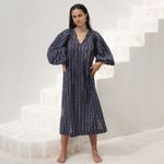 Daughters Of India Poet Maxi Dress In Sapphire Blue Size L Photo 1