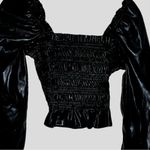 SheIn black faux leather puffer sleeve top! New! Photo 4