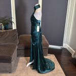 Women’s Green Full Length Halter Neck Mermaid Prom Dress Corset Back Size 2 NWT Photo 6