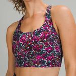 Lululemon  Womens Energy Longline Bra Size 4 Floral Electric Multi Medium Support Photo 0