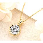Boutique 2 Ct Solitaire Diamond Necklace‎ | 14k Yellow Gold Over 925 Sterling Silver NWT Photo 6