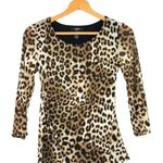 Alfani - Cheetah 3/4 Sleeve Blouse w/ Gold Jewel Photo 0