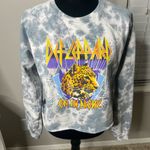 DEF LEPPARD tie dye sweatshirt pullover retro brand‎ XS Gray Photo 5