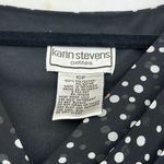 Karin Stevens VINTAGE 90’s BLACK & WHITE POLKA DOT BLOUSE CAP SLEEVES Sz 10P Photo 3
