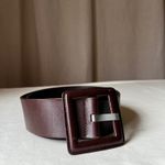 CAbi Brown Wide Leather Belt with Square Buckle Women's S/M Photo 4