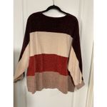 Daytrip Y2K Women’s Sweater‎ Tan Brown Orange Medium  V-Neck 90s Winter Fall Photo 4