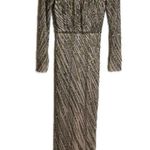 Mac Duggal  Long Sleeve Column Gown hand beaded dress in mocha size 6 style 5240 Photo 1