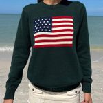 Brandy Melville Nico American  Flag Sweater Dark Green Photo 0