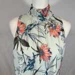 fab'rik Mint green and pink mock neck tropical print mini dress size small Photo 1