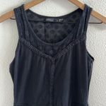 prAna Trixie Jersey Lace Sleeveless Dress Embroidered Black Small Photo 2