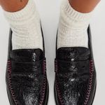 Free People NWOT Blanket Stitch Loafers in Black Photo 0