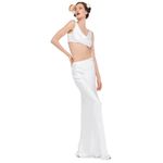 Norma Kamali Bias Obie Skirt in Snow White Small New Womens Satin Long Maxi Photo 11