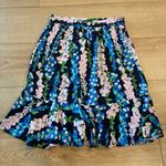 Lilly Pulitzer  Abella Skirt Navy Pink Floral Ruffle Fit and Flare Skirt Size M Photo 3
