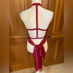 Nwt, Lavishly Paris Women’s Ruby Red Cape Style Halter Crop Top Size M Photo 7