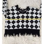 Just Polly New York‎ Argyle Sweater Fringed V Neck Long Sleeve Photo 7