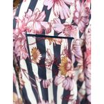 Victoria's Secret VS Satin Sleepshirt Nightgown Floral MEDIUM Blue White Stripe Photo 2