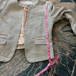 Katherine Barclay Striped Open Front Blazer Jacket Black White Women’s L Neutral Photo 10