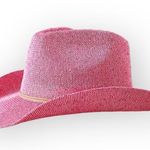 Anthropologie new  [by C.C.] 𒀭 Sparkle Straw Cowboy Hat 𒀭 Medium Pink 𒀭UPF 50+ Photo 14
