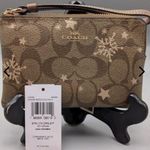 Coach Star Snowflake Print Coated Canvas Corner Zip Wristlet W/COA Photo 0