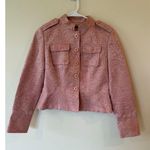 Tapemeasure Blazer Jacket Women 10P Pink Paisley Brocade Lined Crop Button Front Size 10 Photo 0