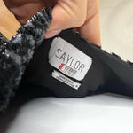 Saylor Black Farrah Velvet Animal Shimmer Sequins V-Neck Wrap Midi Dress MEDIUM Photo 6