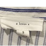 A loves A Striped Blue White Long Sleeve Ruffle Blouse Photo 1
