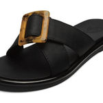 Olukai La‘i Slide Sandals Black with Tortoise Buckle Women’s 8 Photo 0