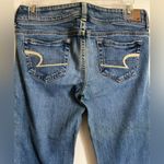American Eagle 🌞 Medium Wash Distressed Ripped Stretch Slim Boot Denim Jeans Photo 7