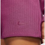 Nike Sportswear Women's Ribbed Hoodie & Shorts Set Mulberry Rose Photo 15